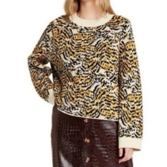 Rachel Comey Collaboration With Target Cream and Black Crew Neck Sweater - Picture 1 of 4